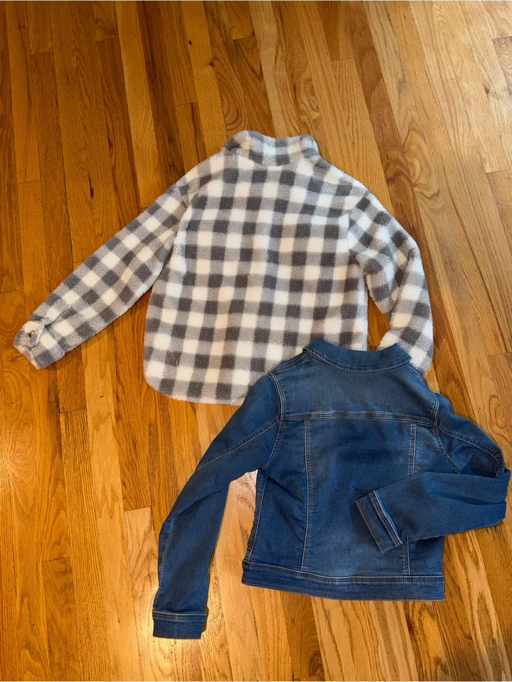 Girls Jackets. Denim Jean Jacket & Fleece Shacket. Youth 10/12. Gently Worn